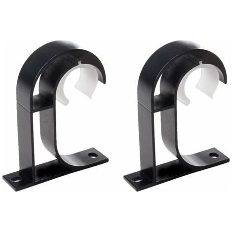 2 x Curtain Rod Brackets, Zinc Wardrobe Rod Brackets, Curtain Hanging Brackets for Ceiling Mounting (1/4)