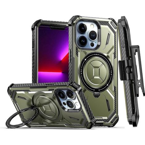 Kompatibel mit iPhone 13 Pro. Handyhülle mit MagSafe-Magnethalterung und rückseitigem Clip. Geschenkidee für G (1/5)