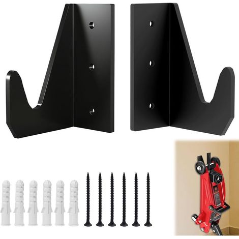 Support mural pour cric Crochet d'outils de réparation de voiture avec support de cric robuste, support de rangement de garage pour tour de voiture, accessoires de remorque, support mural peu (1/5)
