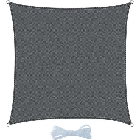 Quadratisches Sonnensegel 2-5 x 2-5 m, wasserdicht, 95 % UV-Schutz, für Terrasse, Balkon, Garten, Garten, Außenbereich, anthrazit