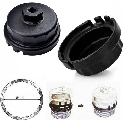 Trade Shop - Tappo Chiave A Tazza Per Rimozione Filtro Olio Versione 14 Flap Cap2 3/8" 64mm - (1/5)