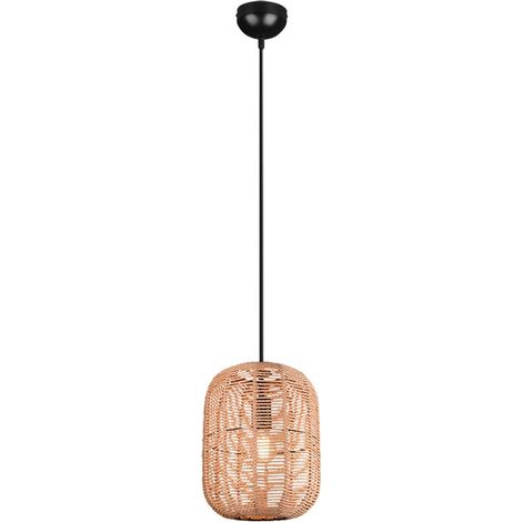 RUNA SOSPENSIONE METALLO NERO E CORDA D.25CM 1 LUCE ATTACCO E27 (1/5)