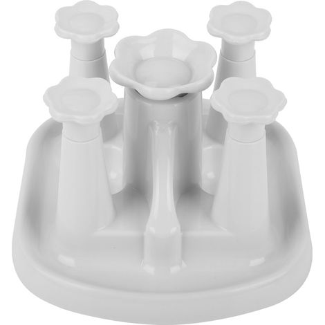 Porte Tasse Egouttoir - Support Séchage 4 Tasses - Base Récupération Eau - Design Rétractable - Gris (1/5)