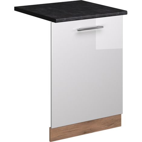 Panel frontal del lavavajillas Fame-Line, Blanco alto brillo, 60 cm , ET Antracita, Vicco