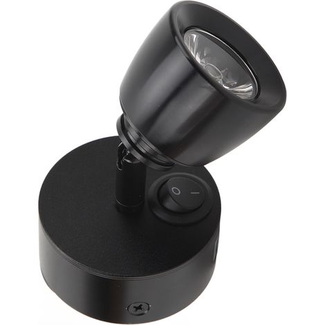 Lampe de lecture LED 12-24 V CC, haute luminosité, lumière blanche chaude, pour camping-car, camions, caravanes, remorques, bateaux et yachts (noir). (1/5)