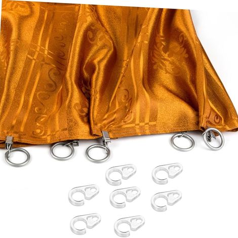 Des anneaux en plastique spéciaux à crochet pour rideaux se fixent solidement au convertisseur de rail de guidage pour ruban textile. Commande minimum : 50 pièces.