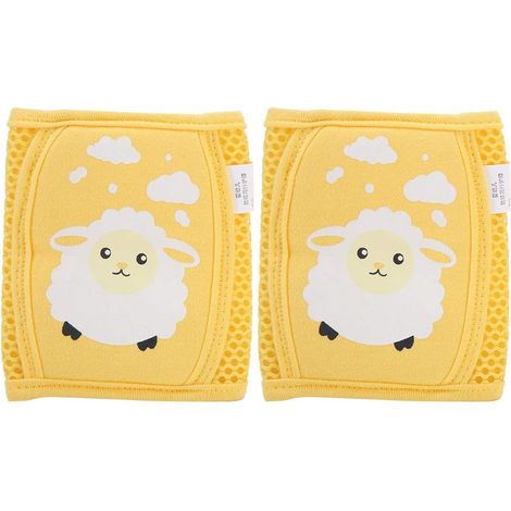 Genouillères bébé pour ramper, accessoires de réchauffeur de protection de jambe doux et confortable pour enfants tout-petits garçons filles unisexe(Jaune) (1/5)