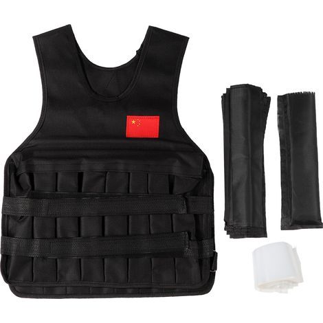 Gilet Lesté Réglable - 20 kg - Pour Entraînement Fitness et Renforcement Musculaire - Noir (1/5)