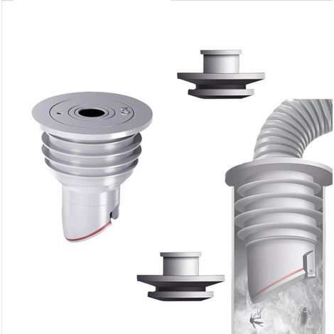 Joint de Tuyau de Machine à Laver, 2 Pièces Gris Bouchon Anti Odeur Machine à Laver Bouchon D'Étanchéité de Tuyau D'Évacuation, Joint de Tuyau de Vidange Déodorant pour Cuisine Domestique (1/5)