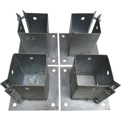Bolt Down Fence Post Supports 6" X4 Galvanised (Bolt Grip Fencing Shoe)