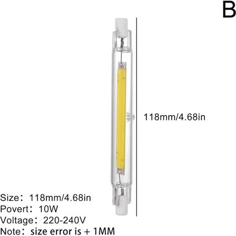 Filiyano-Tube en verre LED R7s 78 mm 118 mm à intensité variable 15 W 30 W, remplacement d'ampoule jaune B 118 mm (1/5)
