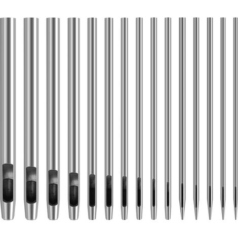 15pcs Poinçon Creux En Cuir, Outils De Poinçon De Trou Perforateurs à Trous Pour Cuir Outils De Travail De La Maroquinerie Pour Bracelet De Montre Ceinture 0.5mm-6mm (1/5)
