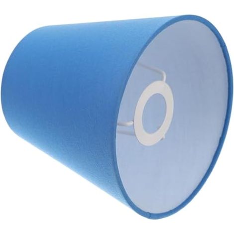 Abat-jour cylindrique bleu clair en tissu macaron avec armature métallique pour suspension E14, petit abat-jour à pince, pour lampe de chevet et éclairage de chambre (1/5)