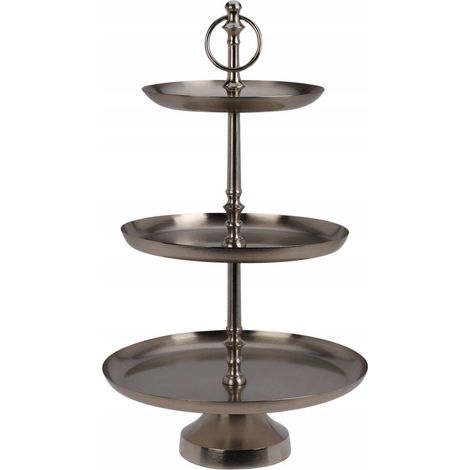 Home-Styling-Collection Espositore Decorativo Argento 50 cm