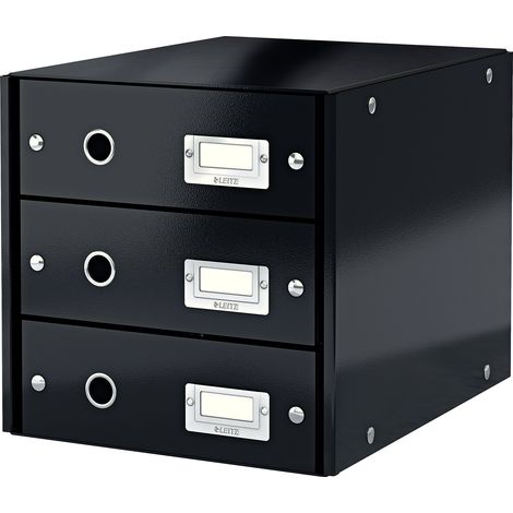 Leitz 60480095 Click&Store Cassettiere, Colore Nero, 3 cassetti (1/5)