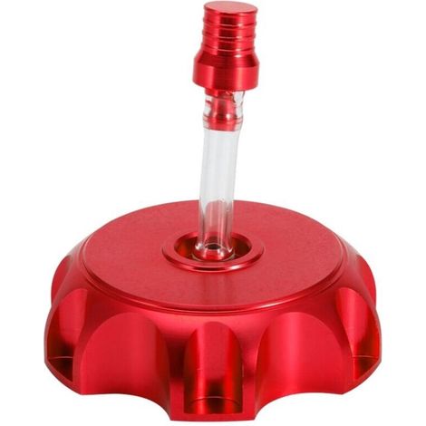 Jeffergarden Bouchon de réservoir d'essence en aluminium CNC pour moto avec évent (rouge)