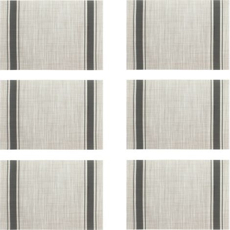 Lot de 6 sets de table tissé en PVC et 45x30cm (1/3)