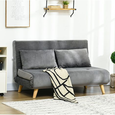 Schlafsessel 72x78x79 cm grau aus Polyester mit Bettfunktion und 6-fach verstellbarer Rückenlehne (1/5)