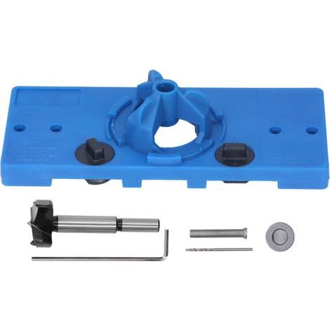 Jig de perçage pour charnières invisibles ABS, guide et positionneur pour perceuse à colonne, outil de localisation de trous de charnière, bleu