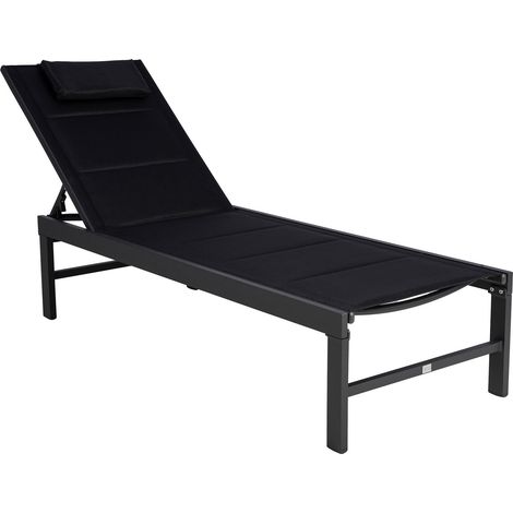 Bain de soleil en aluminium et textilene gris
