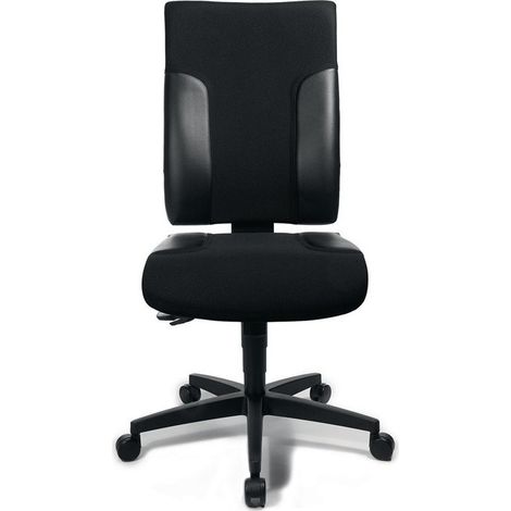 Silla giratoria de oficina con tecnología sincronizada negro / negro 420-540 mm sin reposabrazos, capacidad de carga 110 kg