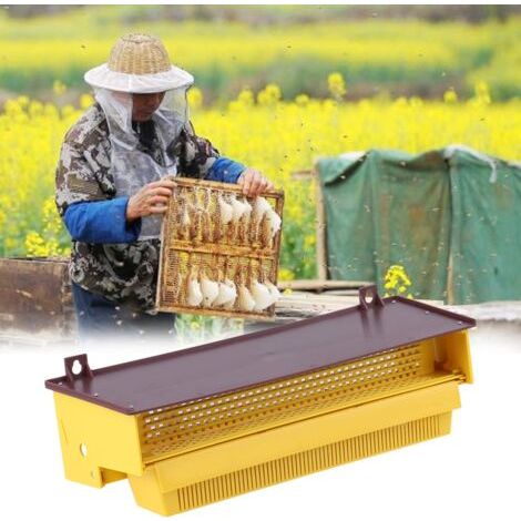 Piège à pollen amovible en plastique jaune avec plateau à pollen ventilé Outil d'apiculture (1/5)