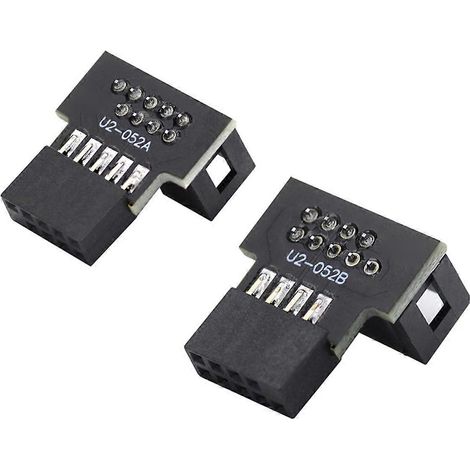 Un jeu de connecteurs USB 2.0 mâle-femelle flexibles à 90 degrés, à 10 et 9 broches. (1/5)