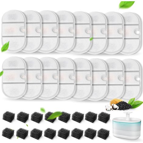 16 filtros de repuesto para fuentes de agua para gatos, compatibles con la fuente de agua para mascotas PETLIBRO Capsule: PLWF00, 2,1 l/2,71 oz, silenciosa, libre de BPA. (1/5)