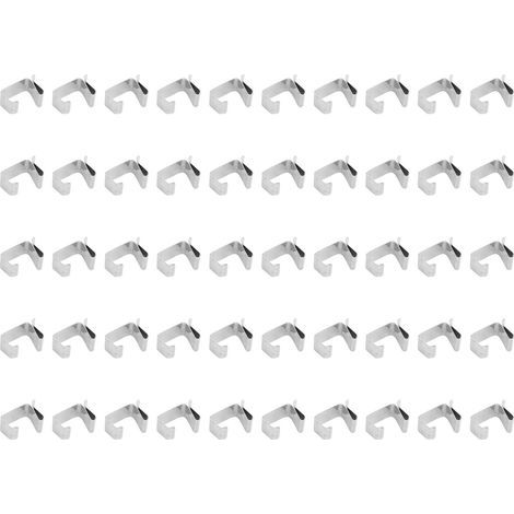 Crochets de gouttière en métal pour lumières de noël, 50 pièces, cintres en acier inoxydable L 24x15mm (1/5)