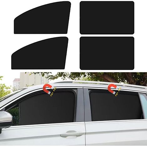 Sonnenschutzblenden für die Seitenfenster des Autos, 4-teilige Sichtschutzvorhänge, 100% Verdunkelung zum Stillen, Nickerchen machen, Umziehen, Campen (4-teilig für vorne und hinten).