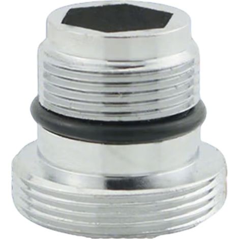 Adaptateur Robinet M18.5-M22 - Lot de 1 - Laiton Chromé Mat - Compatible Filtres et Aérateurs - Salle de Bain et Cuisine - Argent (1/5)