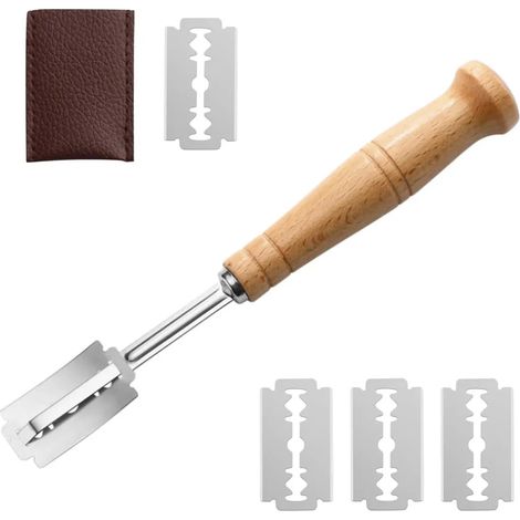 Couteau à baguette en acier inoxydable à 5 lames, pour couper le pain, les petits pains et les baguettes, facile d'entretien et adapté à un usage quotidien.-AquaForge (1/4)