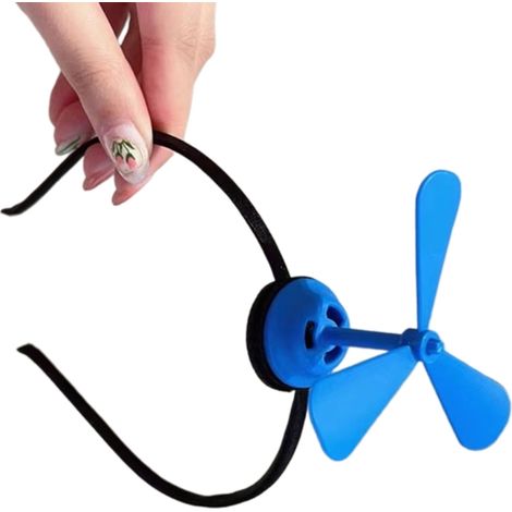 Accessoire cheveux libellule en bambou - Ventilateur à motif d'ailes de libellule, mignon et élégant, ventilateur rafraîchissant pour soirées, événements d'été (sans plumes,) bleu (1/4)