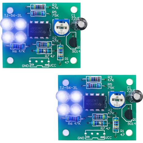 Kit de soudure à LED, kit de 2 pièces, lumières clignotantes, exercices amusants à souder, fabrication électronique, montage en vrac (1/4)