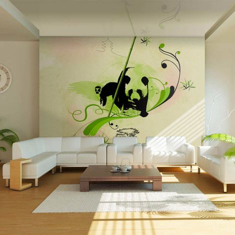 Papier peint panda dans la forêt de bambous - 250 x 193 cm (1/4)