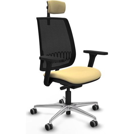Silla de oficina piqueras y crespo Alares crema malla negra (1/2)