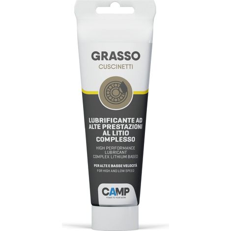 CAMP Grasso Cuscinetti - Grasso al Litio per Cuscinetti e Rulli ad Alto Potere Additivo, Grasso Lubrificante con Proprietà Antiruggine e Antiusura - Resiste a Vibrazioni e Centrifugazione, 150 ml