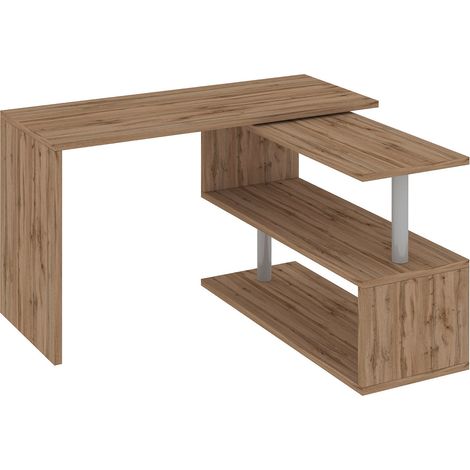 Scrivania con Gamba ad S Girevole 120/65x50x75 cm Volta Quercia Wotan (1/5)