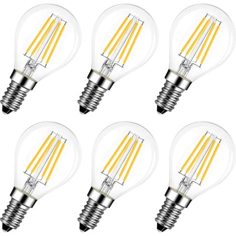 Ampoules à intensité variable E14, ampoule LED globe G45 ampoules SES en forme de balle de golf 6W 6pcs (1/5)