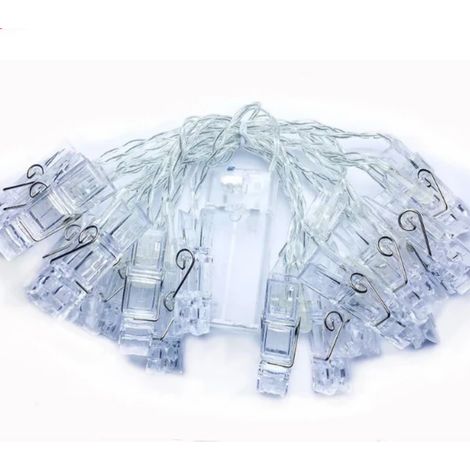 EASYCOMFORT Guirlande Photos à Piles 1.5M 10 LED - Porte Photo Mural avec 10 Clips, Décoration Intérieure pour Accroche Photo (Blanc Chaud) (1/4)