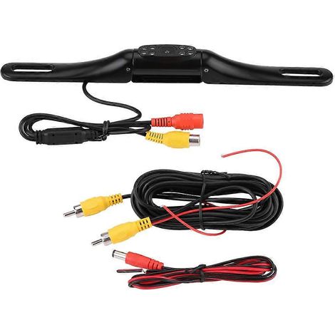Caméra de recul étanche avec vision nocturne, 8 LED infrarouges, en aluminium, pour plaque d'immatriculation. (1/4)