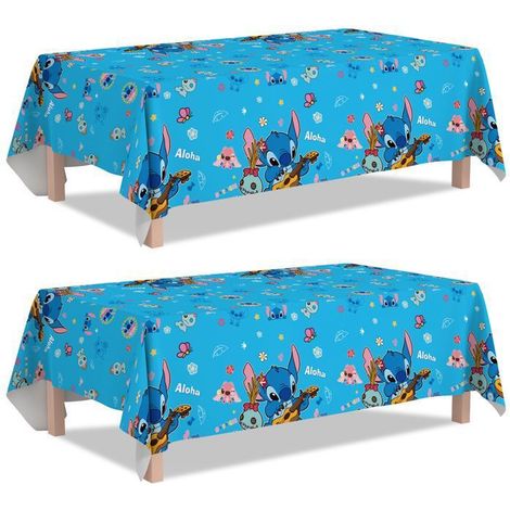 Tovaglia a tema Stitch - INBOXXARTY - Set di 3 - Multicolore - Rettangolare - Lavabile
