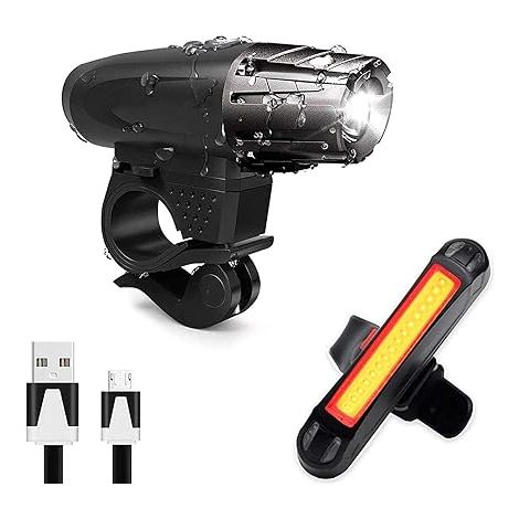 Éclairage Vélo Bicyclettes VTT USB Rechargeable Avant & Arrière Ultra Puissant Lumineuses Parfait pour Augmenter la Sécurité des Cyclistes la Nuit Résistance à l'eau Facile Installer (1/5)