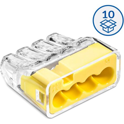 Conector rápido SCP3 B10, transparente/amarillo (paquete = 10 unidades).