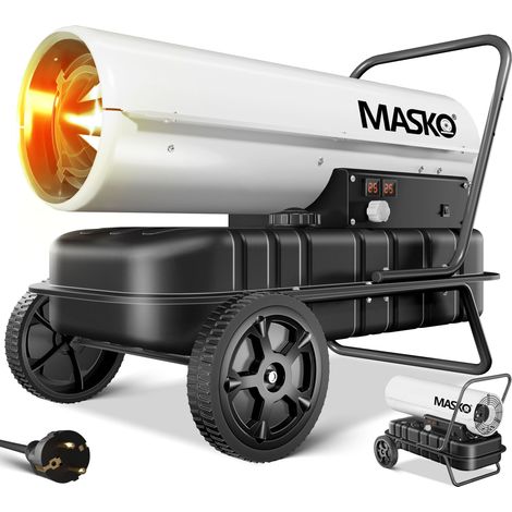 Masko – Canon de chauffage diesel 30kW – Débit d'air 750m³/h – Réservoir 34L avec thermostat – Pour chantiers et espaces confinés (1/5)