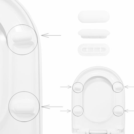 (12 Stück Tampon Abattant WC,Patin Abattant WC,Tampons pour Abattant de WC,Pare-chocs de Siège de Toilette,8Tampons Anneaux+4 Tampons Couvercle (1/5)