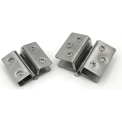 Cerniere per porte a clip, cerniere da parete in acciaio inox pieghevoli a 180 gradi, spessore adattabile 7-11 mm, 2 pezzi (1/5)