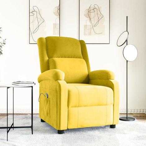Massagesessel Gelb Samt vidaXL (1/5)