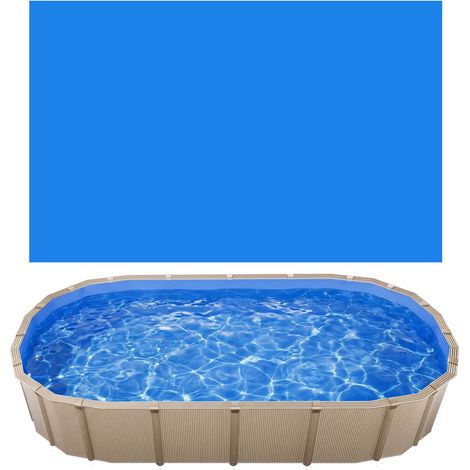Liner de piscine ovale 360 x 623 cm, modèle UniBead pour paroi de 120 cm, vinyle épais, patchs anti-fuite, pour piscine hors sol, bleu (1/5)