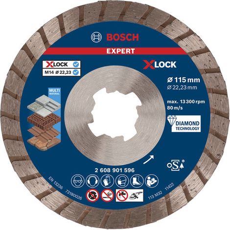 Bosch EXPERT MultiMaterial X-LOCK Diamond Cutting Disc 115 x 22.23 x 2.4 x 12mm